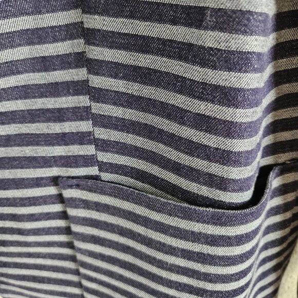 Gap Woman SZ 6 Stretch Blazer 2 Button Striped Pockets Lined Nautical Classic - Picture 5 of 8